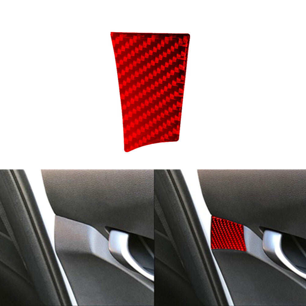 Red Carbon Fiber Rear Door Panel Cover Trim for Hyundai for Veloster JS 2019-2022