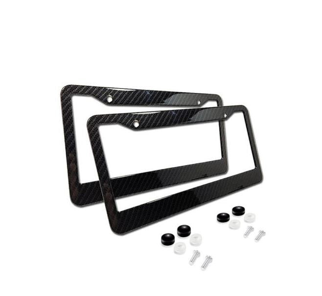 Suitable  for ford  license plate frame cover caps, trunk black carbon fiber