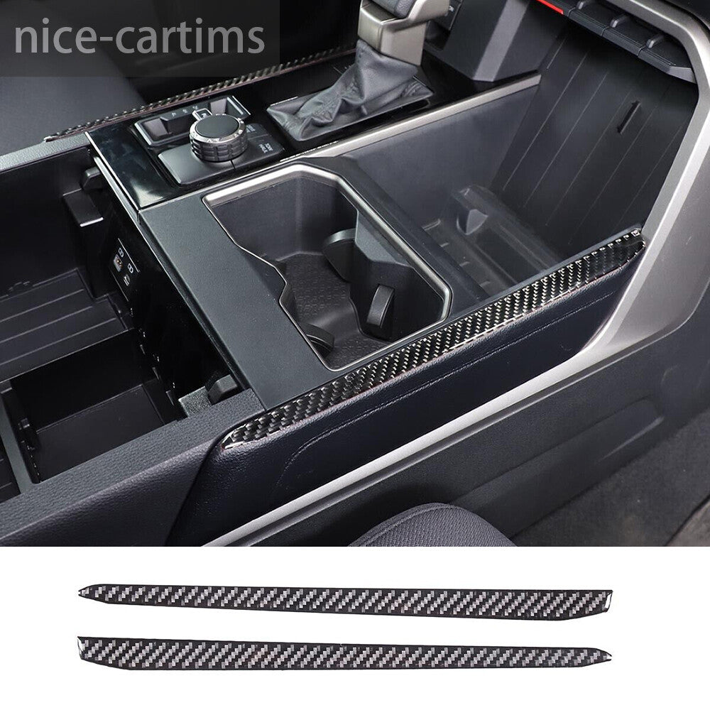 For Toyot@ Tundr@ 2022+ Carbon Fiber Central Control Gear Shift Side Panel Cover