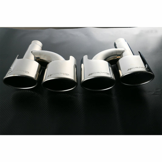 SS 304 Exhaust Muffler Tips AMG Fit C250 C300 C350 for Mercedes W204 W211 C-Class