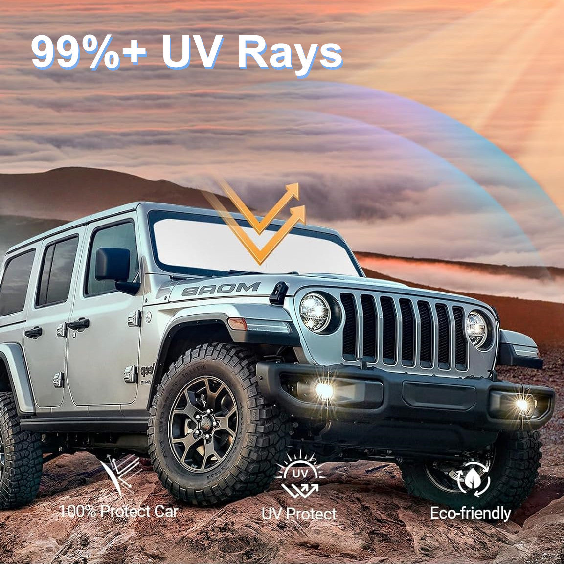 For 2020-2023 for Jeep Gladiator Car Windshield Sunshade UV Block Cover Accessories