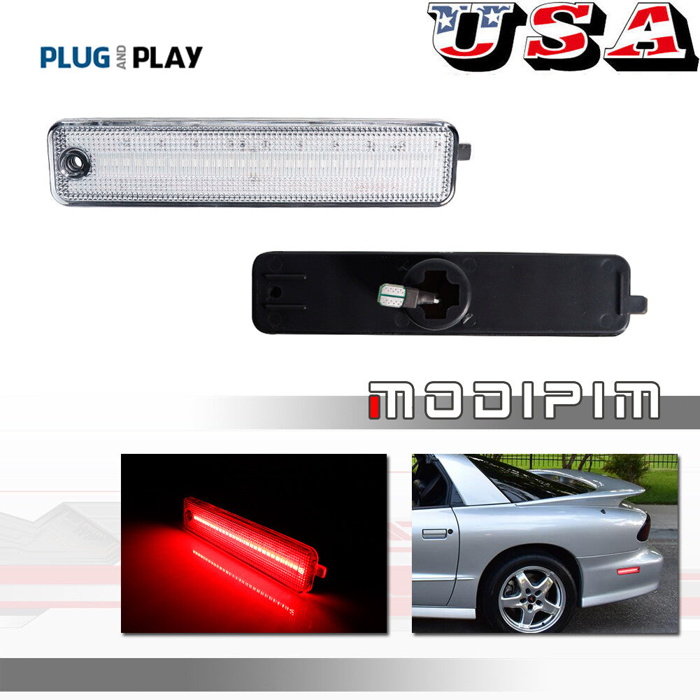 Suitable for 93-02 for Pontiac Firebird Trans AM Transparent LED Bumper Red LED Side Marker Lights