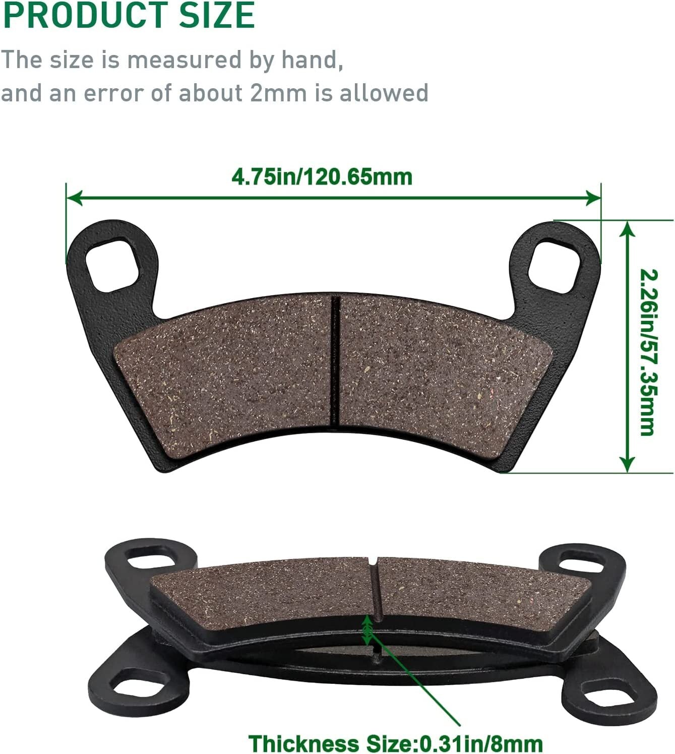 Brake Pads for Polaris Ranger Crew 570 2015-2019/700 800 Crew/Ranger 900 Crew