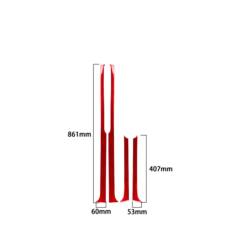 Red Carbon Fiber Door Panel Decotative Cover Trim for Toyota Tundra 2014-2018