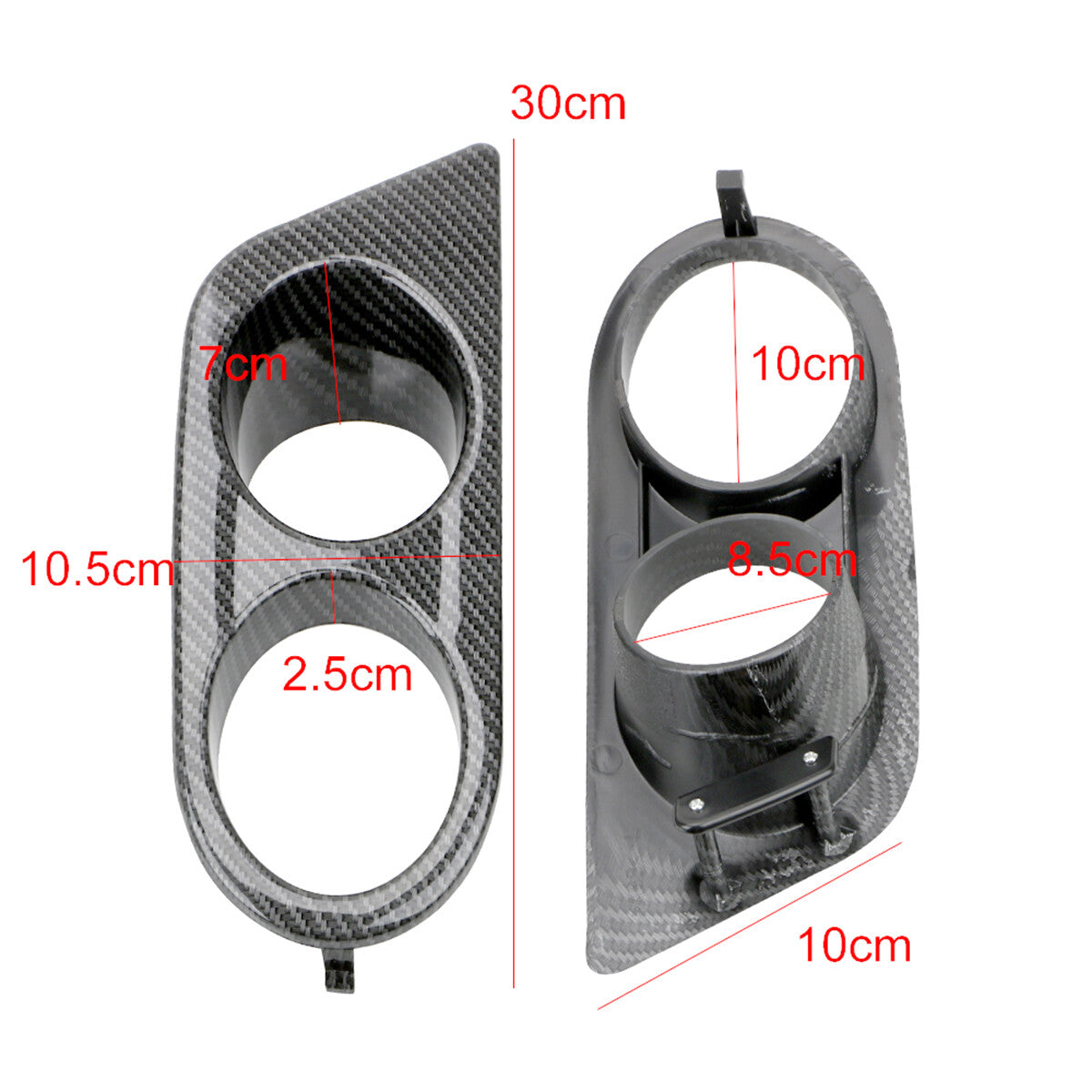 Fog light cover grille in charred carbon fiber color suitable for BMW E46 M3 2001-2006 2-door