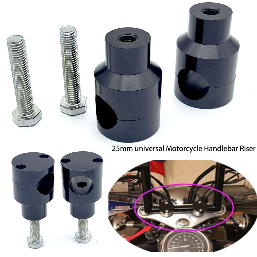 25mm Black Motorcycle Adjustable Handlebar Riser Clamps Fit for Honda Universal