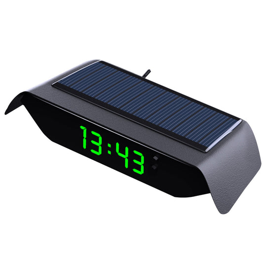 4 in 1 LCD Digital Car Time Clock Solar Powered Thermometer With LED Light