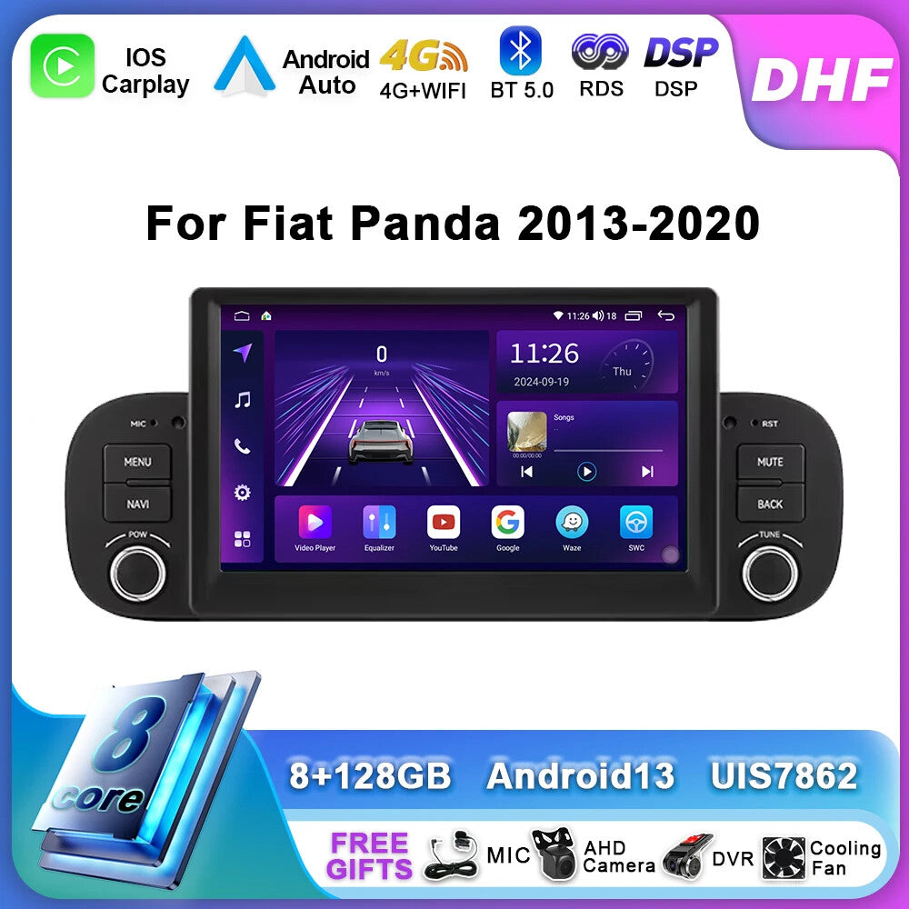 Android Carplay Car Radio for Fiat Panda 2013-2020 GPS Multimedia Video Player