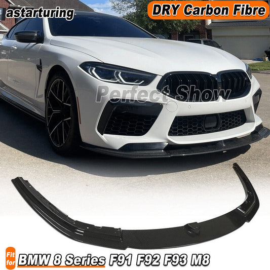 for BMW 8 Series F91 F92 F93 M8 2019-23 DRY CARBON Front Bumper Spoiler Chin Lip