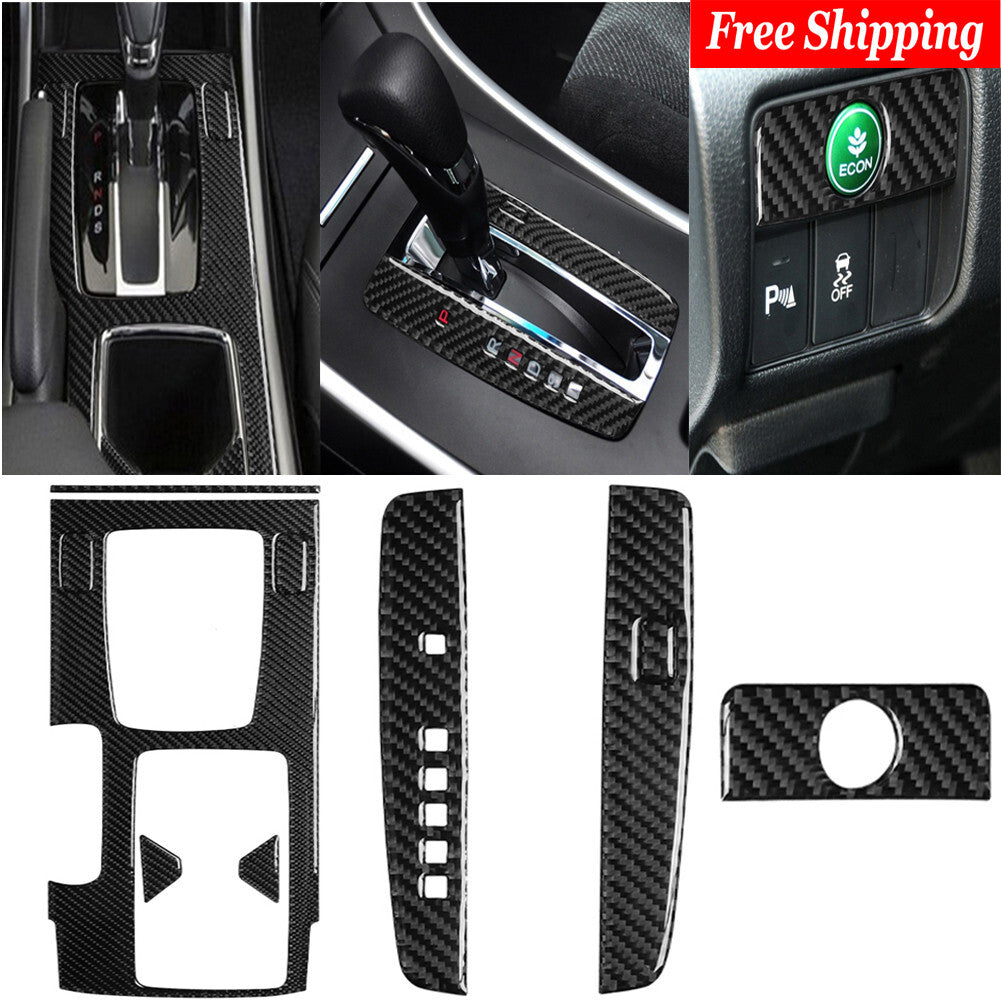 7X /Set Interior DecorativeCover Trim Carbon Fiber for Honda Accord 2013-2017