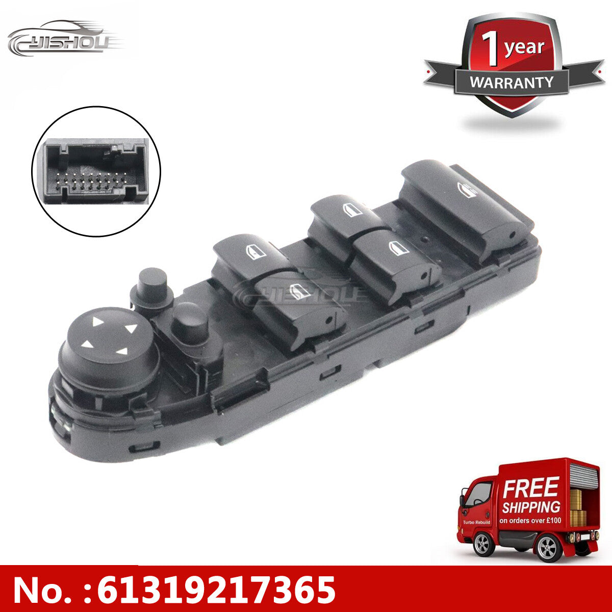 61319217365 Main power window switch control for 2007-2013 for BMW E93 M3 328i