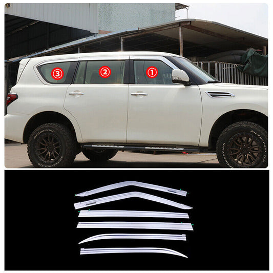 for Nissan Armada 2017-2024 silver Window Wind Visors Rain Guard Vent Deflectors
