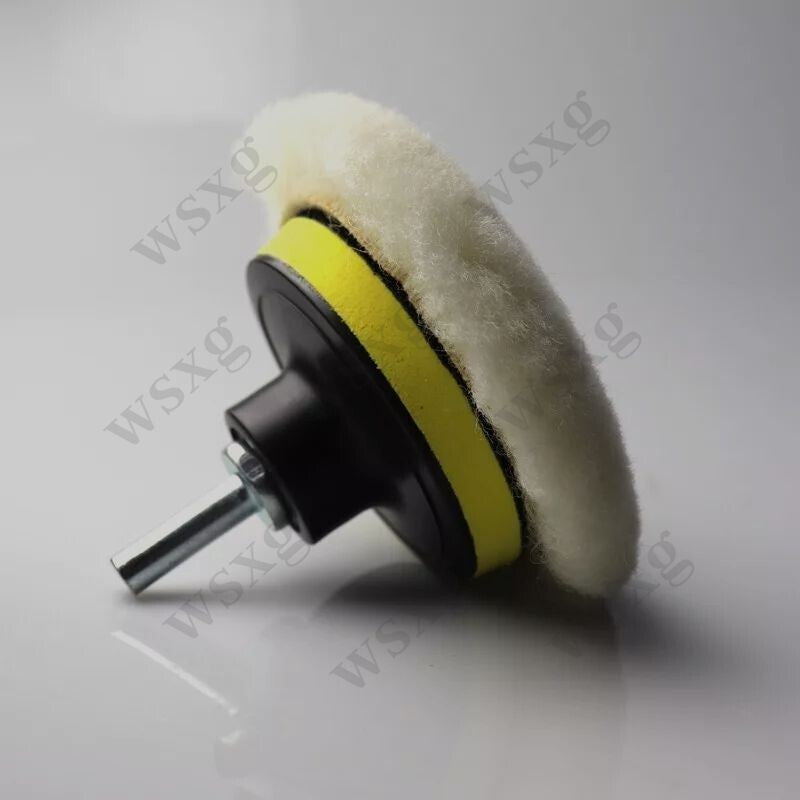 3-Piece 3-inch Car Polisher Drill Adapter Polishing Pad Wool Wheel Mop Kit