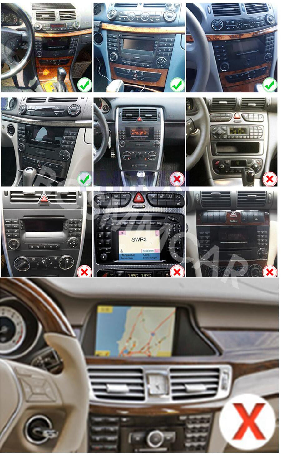 Fit for Mercedes-Benz CLS/E-Class 2002-2009 W211 W219 For Carplay Player GPS Cam