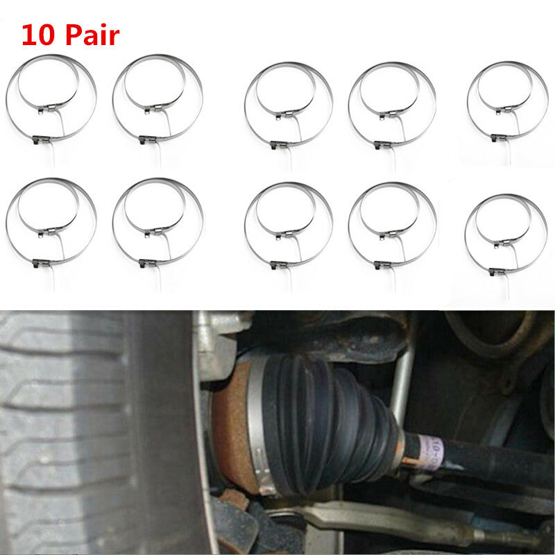 20 Pcs Car Constant Velocity CV Joint Boot Clamp Clip Fastener Boot Crimp Clamp