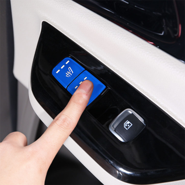 for Kia Carnival 2022-2023 Blue alloy for Seat & Door Lock Button Sticker Cover trim