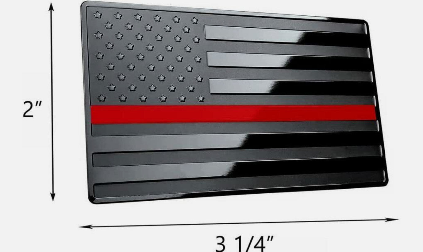 Car side fender rear trunk badge sticker American flag black and red for Chevrolet