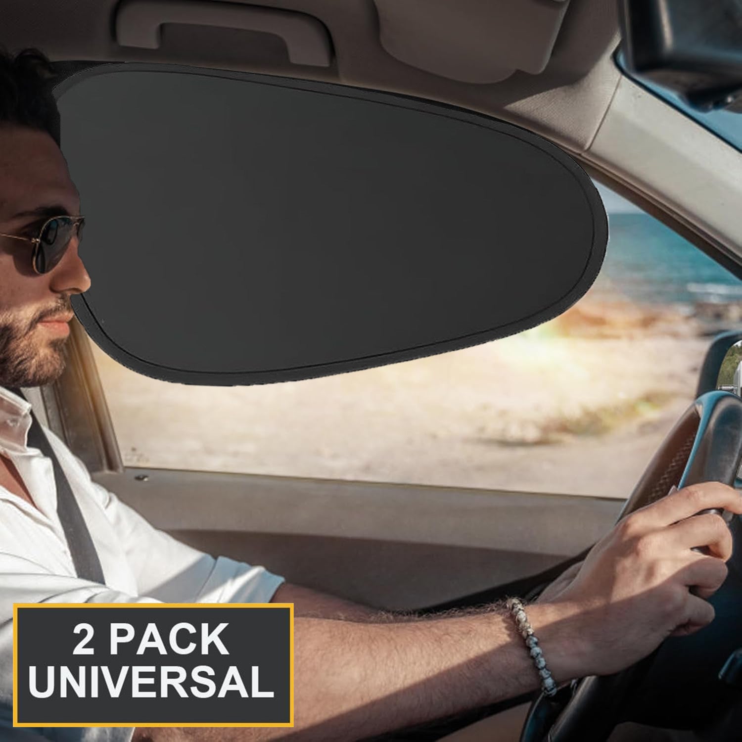 2Pcs Car Side Window Sun Shade Static Cling UV Blocker Visors Extender for Ford