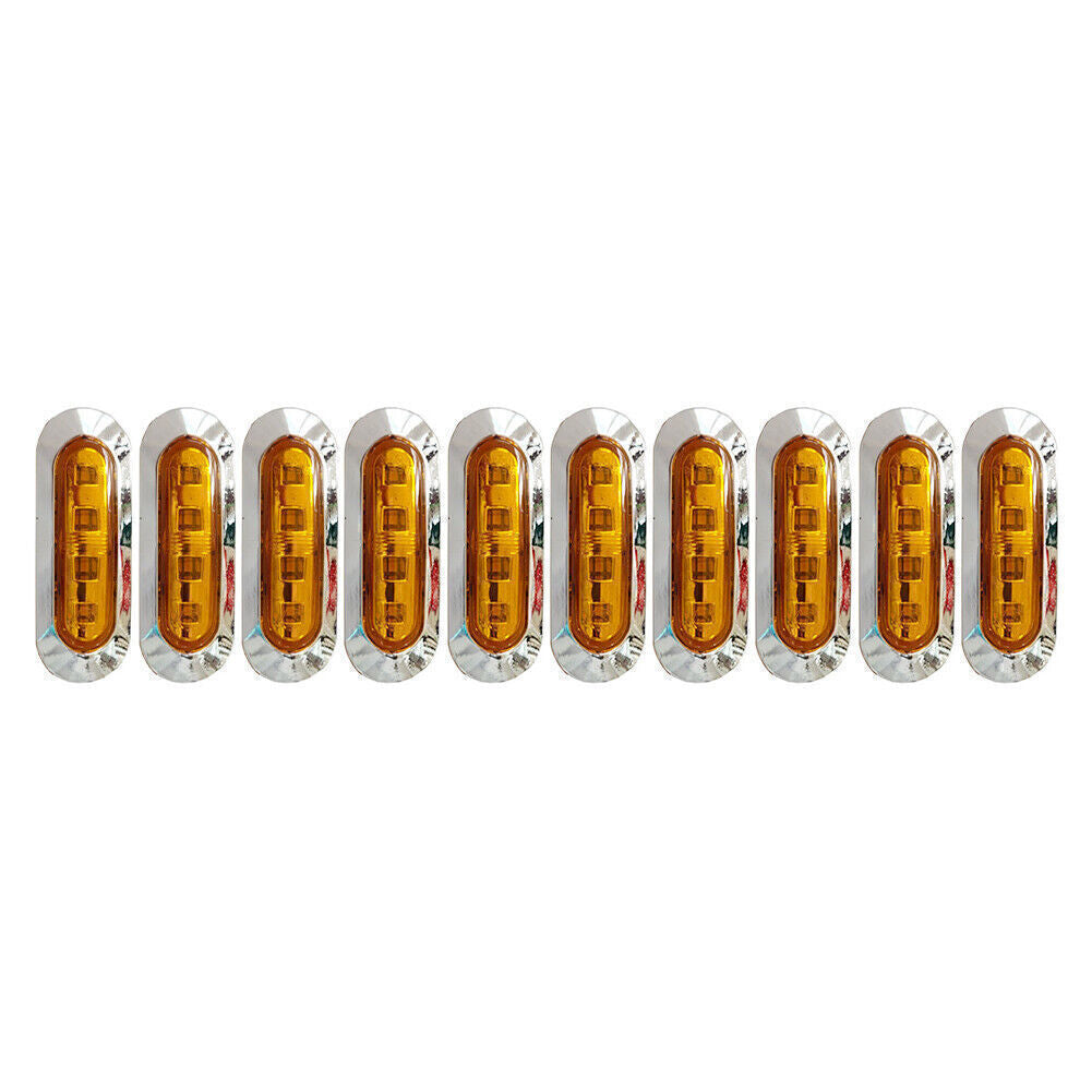 10x 12/24V Amber SMD 4 LED Truck Side Marker Light Clearance Lamp Trailer