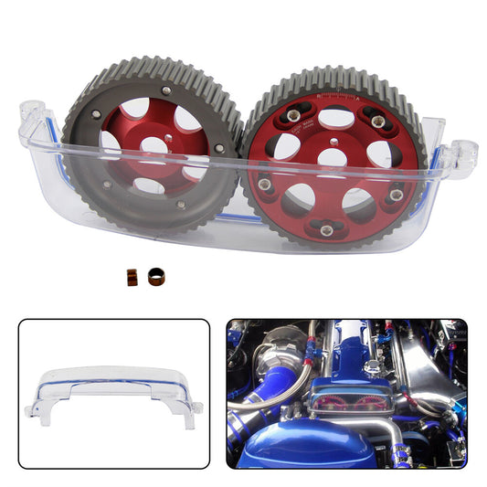 Cam Cover+Cam Gear Pulley for Toyota Supra 2JZ-GTE JZA80 for Lexus SC300 IS300 Red