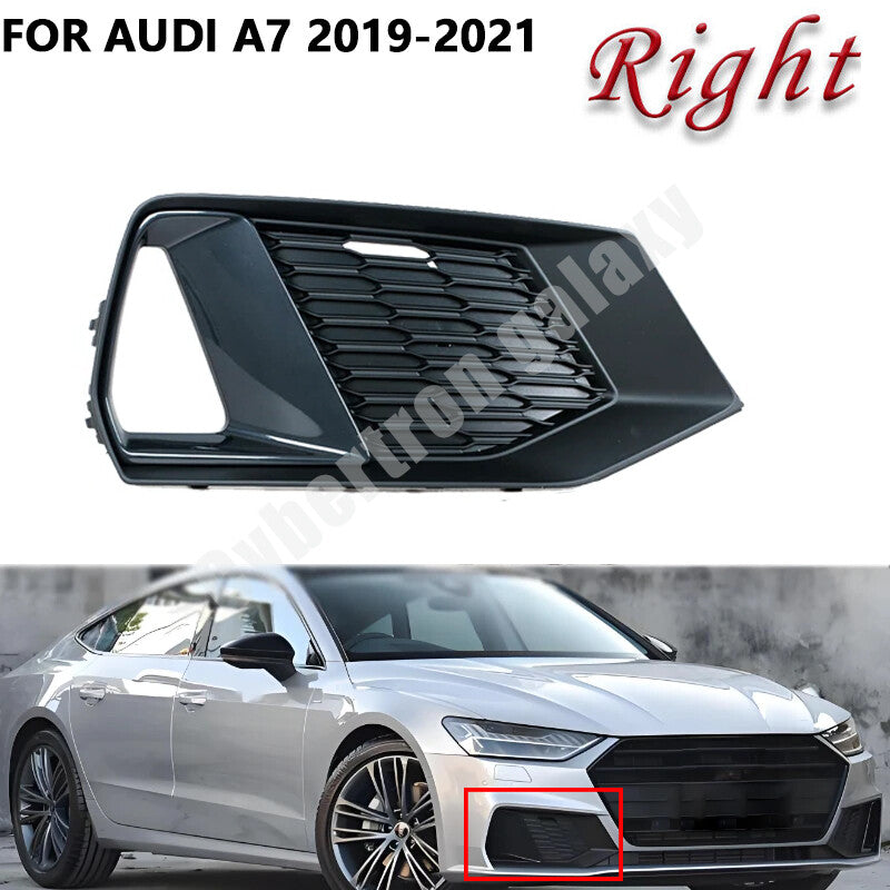 The black fog light grille cover for the right fog light is suitable for the for Audi A7 Sportback 2019-2021.