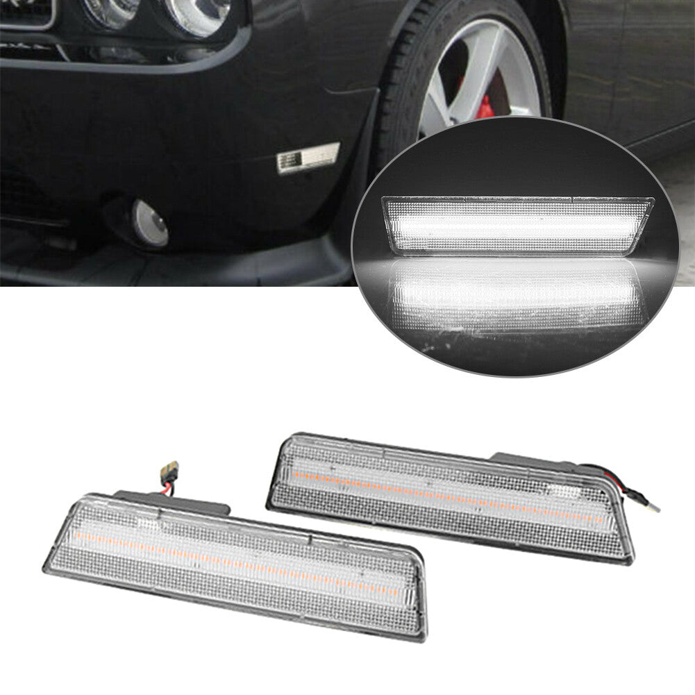 2x LED Front Side Marker Lights For 08-14 for Dodge for Challenger /11-14 Charger