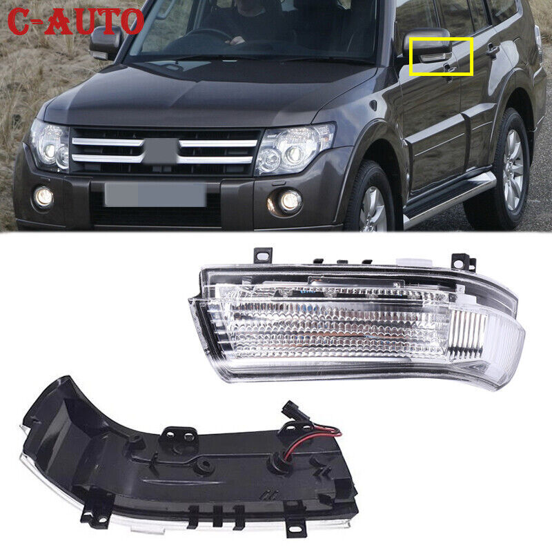 Pair LED Rearview Mirror Turn Signal Light for Mitsubishi Pajero V73 2009-2013