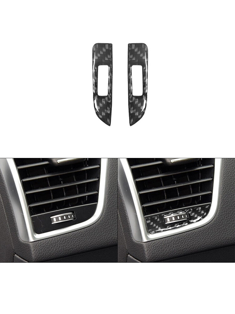 2Pcs Air-Con Vent Control Trim Cover Decor Carbon Fiber for Audi Q5 2009-2017