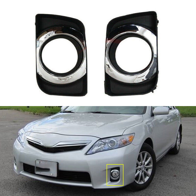 Pair For 2010-2011 for Toyota for Camry Hybrid Front Bumper Fog Lamp Light Grille Cover