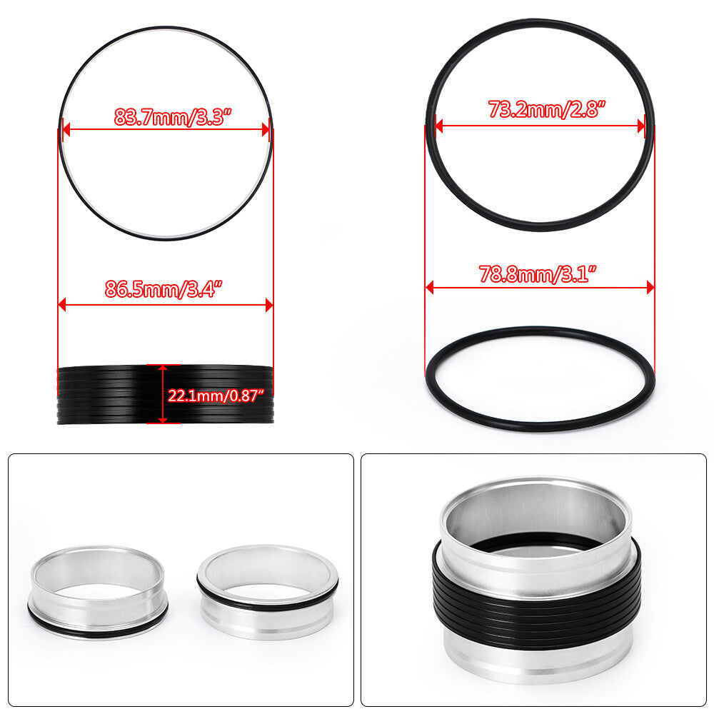 HD Clamp V-band Flange Assembly Fits 3 INCH 76mm Turbo Dump Pipe Black