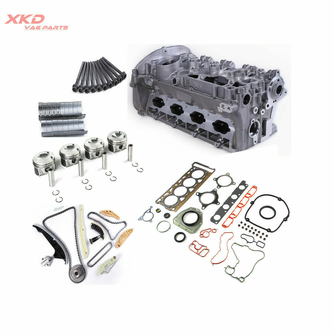 Engine cylinder head piston overhaul and rebuild kit for Audi A4 A5 Q5 CAEB CDNC