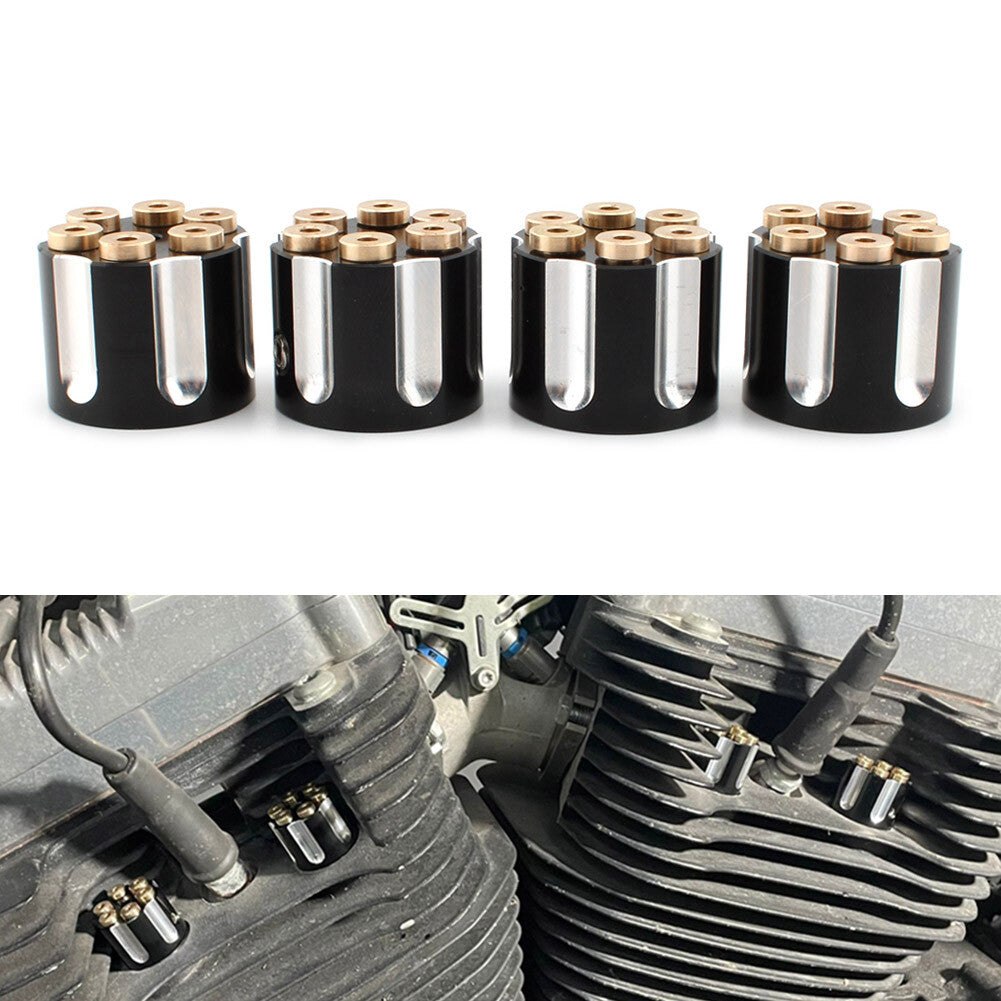 4x Spark Plug Screw Nut Head Bolt Cover Fit for Harley Twin Cam 1340 85-99 Sportster