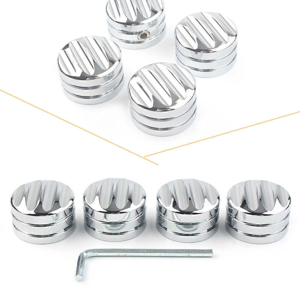 4X Chrome Head Bolt Nut Cover Cap Fit for Harley Twin Cam 1999-Later Evo 1985-1999