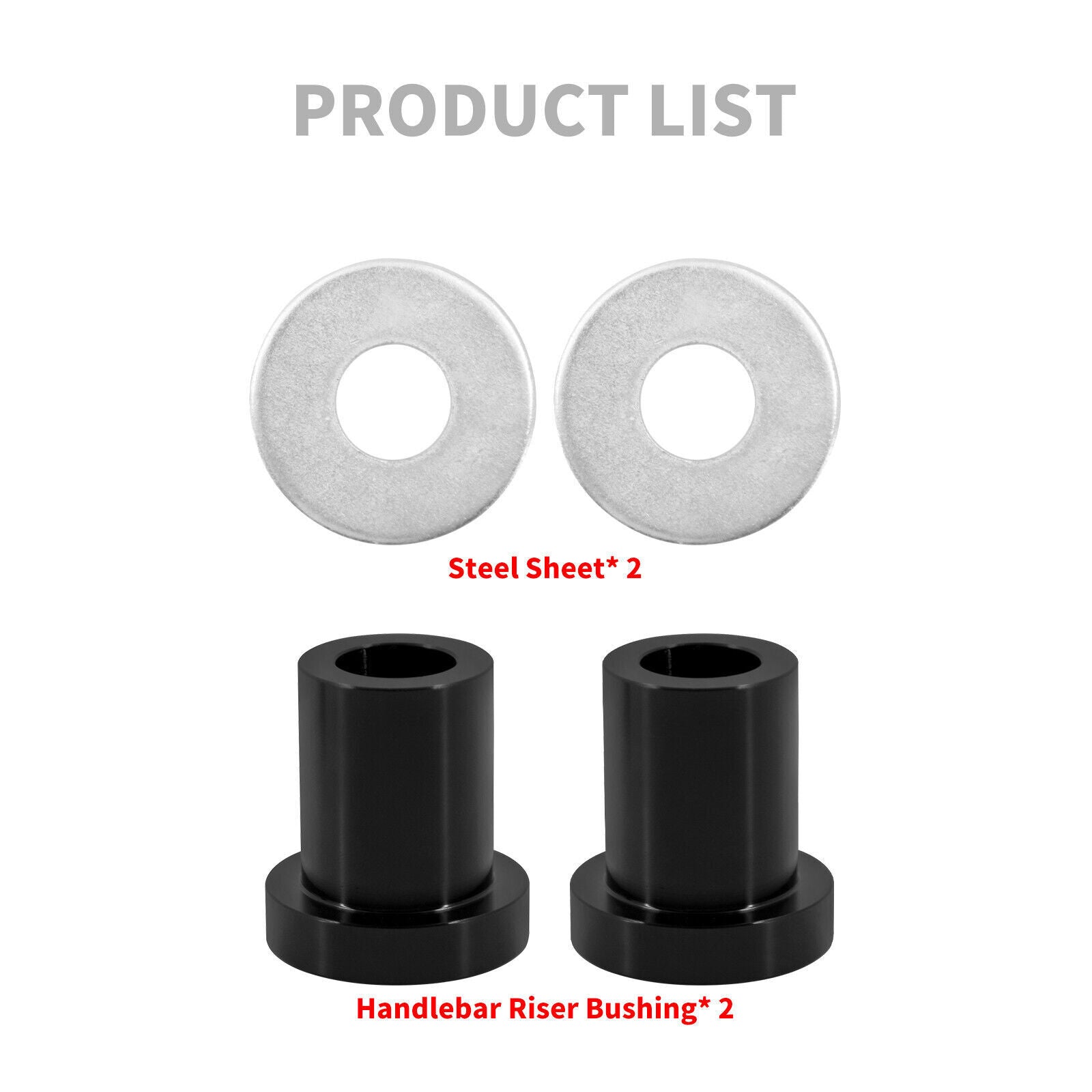 Black Handlebar Riser Bushings Kit Fits for Harley Softail 2018-Up Touring 83-Up