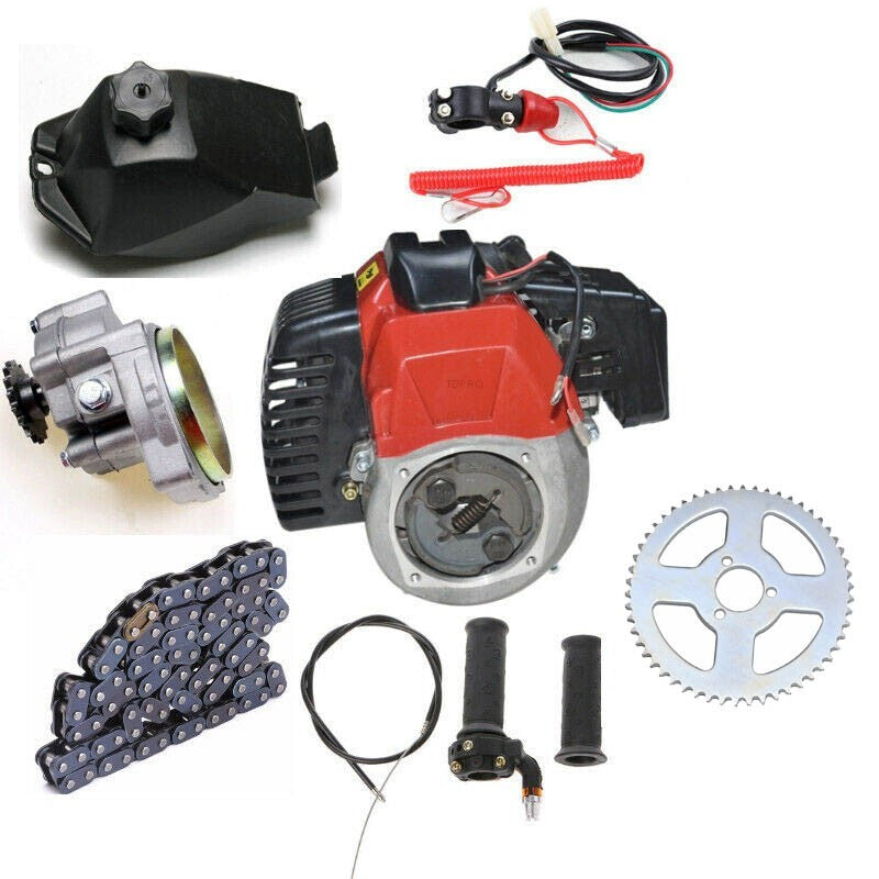 2 Stroke 49CC Engine Motor for Mini Pocket Quad Dirt Bike ATV Chopper Pull Start