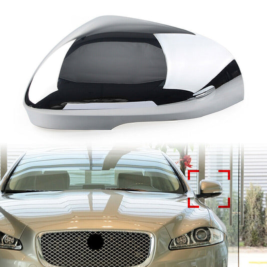 Car Rear Left Side View Mirror Trim Cover Cap Fit for Jaguar XF XFR XFR-S XJ Chrome