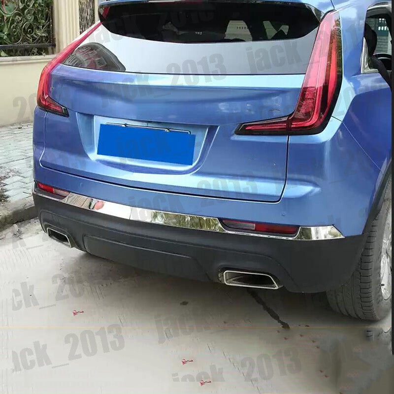 Chrome Steel Rear Bumper Strip Protector Cover Trim for Cadillac XT4 2018-2023