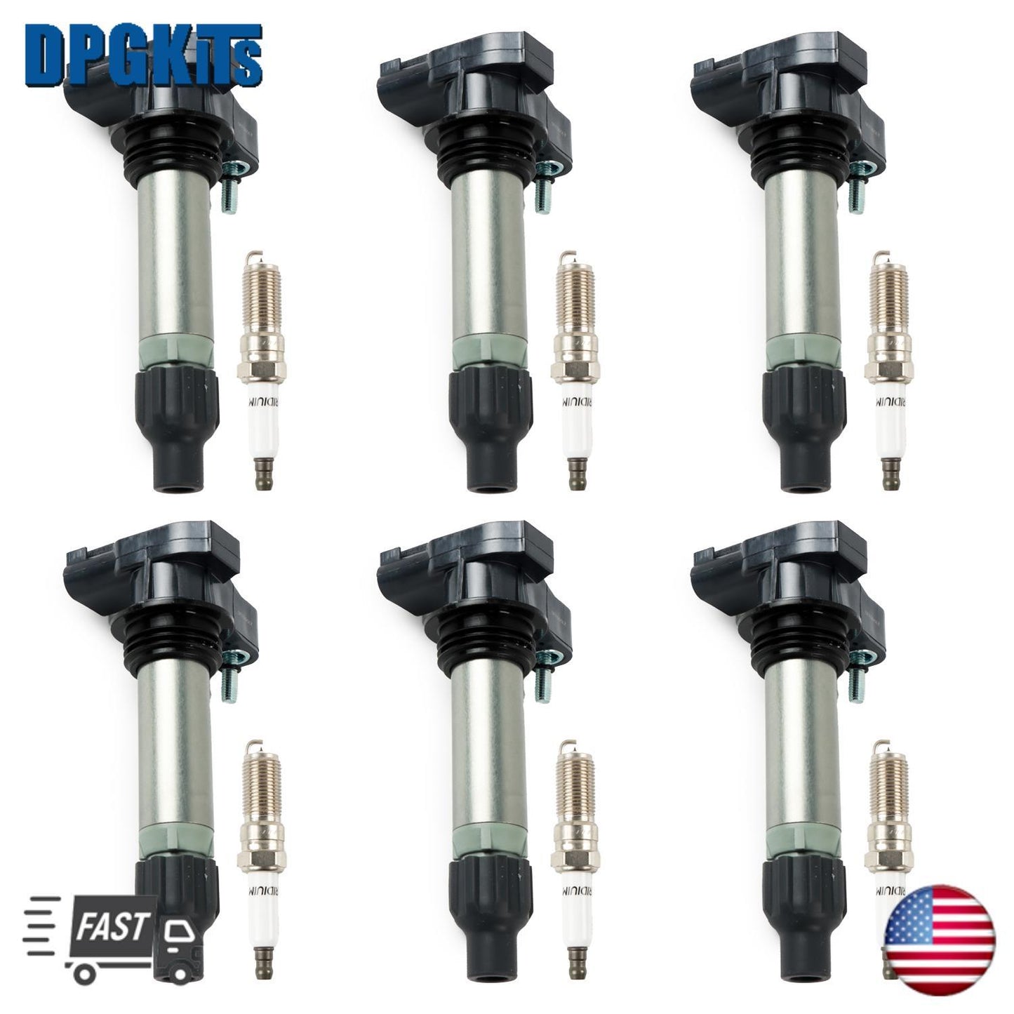 6x Ignition Coil  6x Iridium Spark Plug for Cadillac for GMC for Chevy for Buick UF569