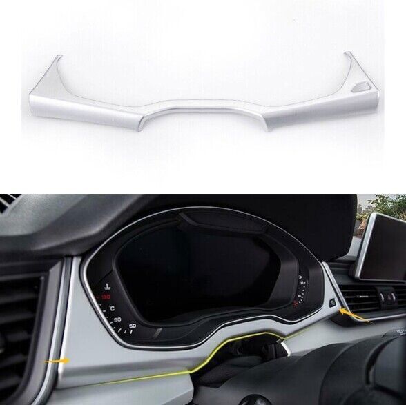 1P ABS Matt Silver Inner Instrument Panel Frame Cover Trim for Audi Q5 2018-2024
