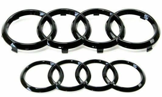 for Audi for A5 S5 Sportback Rings Badge Front Cover Rear Boots Barbecue Badge Gloss Black