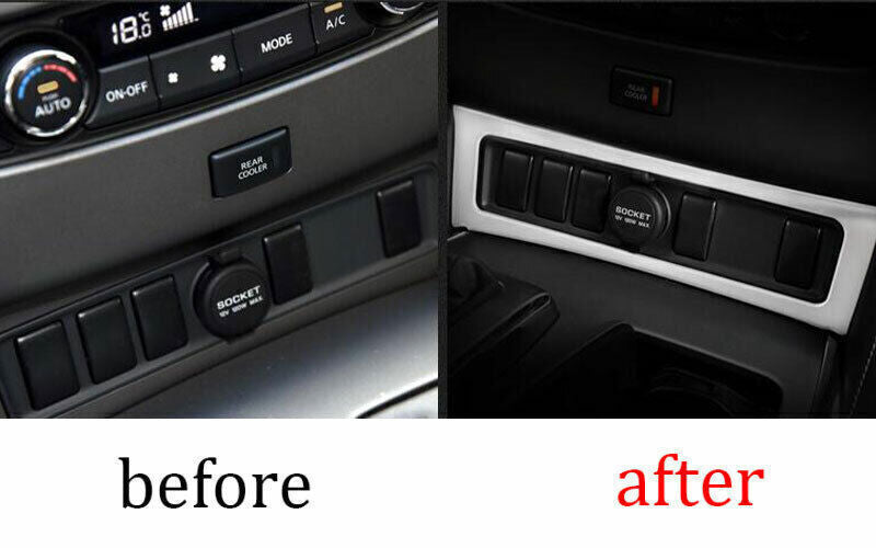 1P Silver Middle Console Cigarette Lighter Trim for Nissan Armada Patrol 2017-20