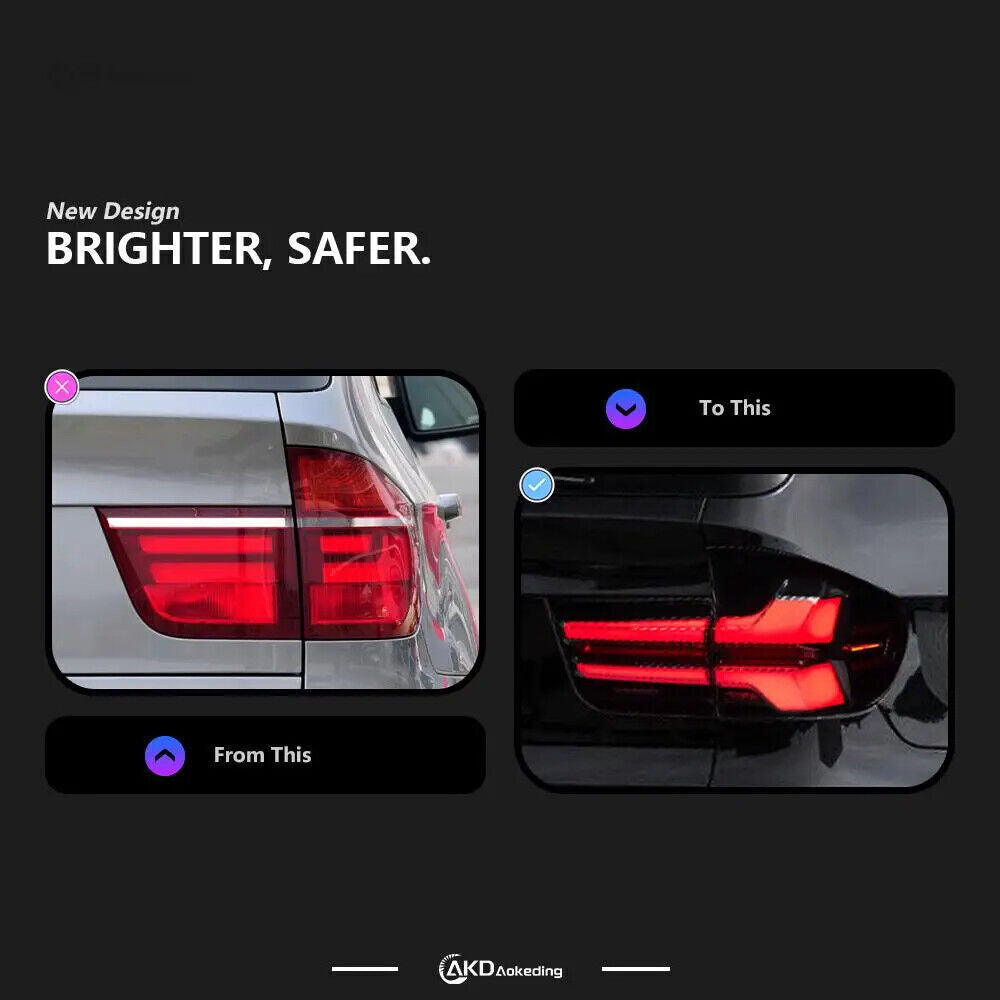 DRL LED Bi-Xenon Bulb Rear Taillights and Brake Lights for BMW X5 E70 2007-2013