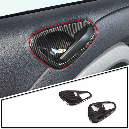 Carbon Look Interior Door Handle Bezel Frame Fits for Smart Fortwo 451 2010-2014