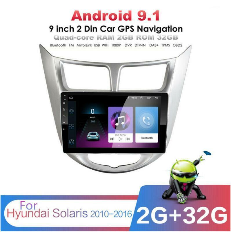 9 Android 9.1 MP5 Stereo Radio GPS Navigation for Hyundai Solaris Accent 10-16