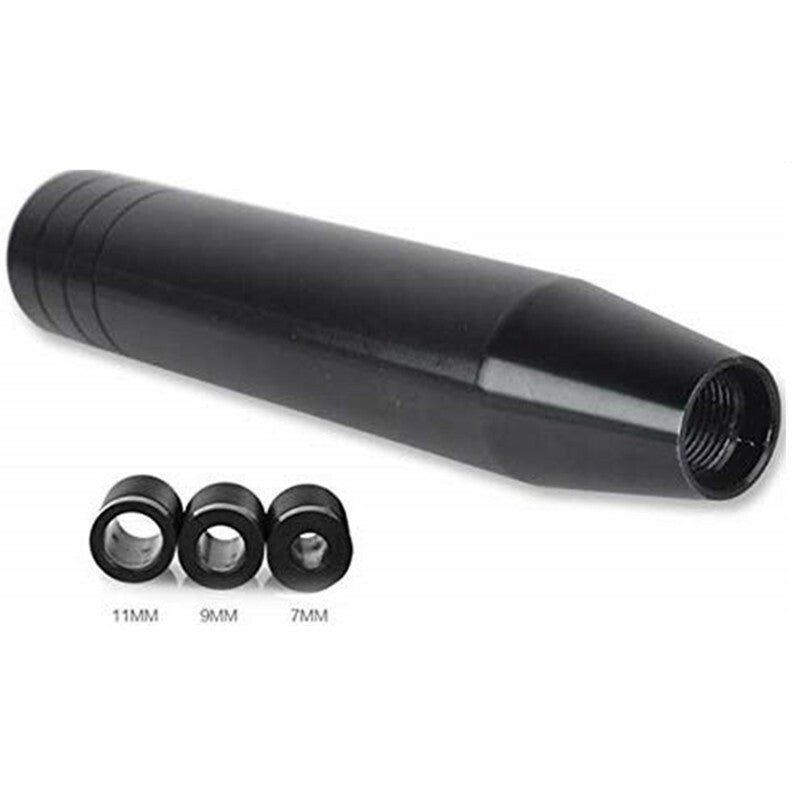 Car Shift Gear Knob 18cm Length Aluminum Gear Shift Knob Racing Black 3 Adapter