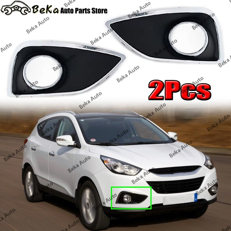 1Pair for Hyundai IX35 2010-2012 Chrome Front Fog Light Trim Cover Left Right