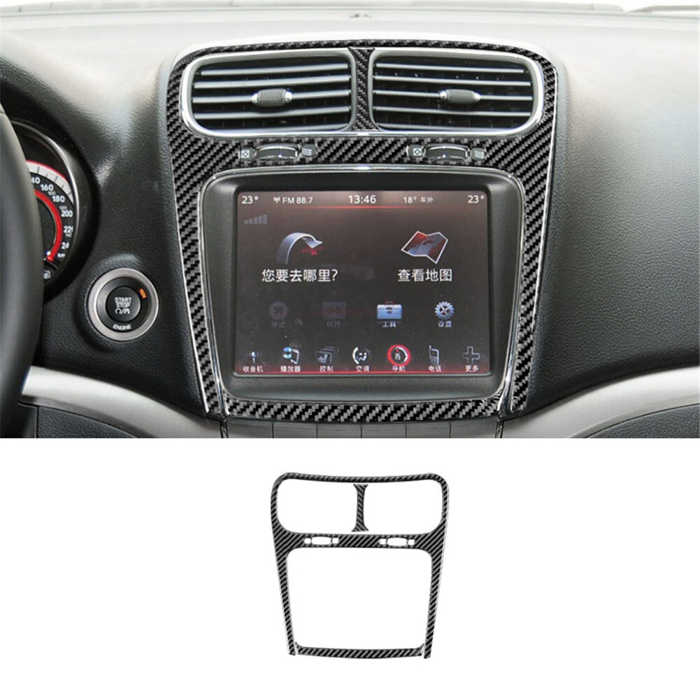 for Dodge Journey 2011-2017 3Pcs Central Control Display Trim Cover Carbon Fiber