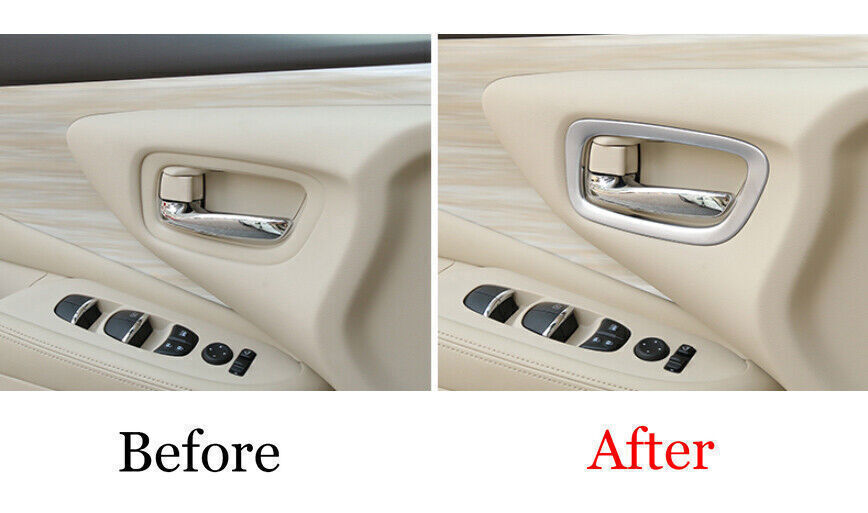 Inner Door Handle Lock Cover Trim Inner for Nissan Murano 2015-2021 Silver Matte