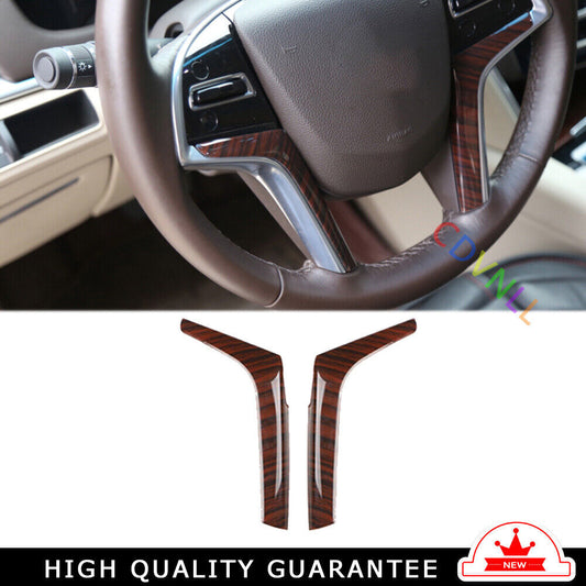 Steering Wheel Frame Cover Trim Strip for Cadillac XTS 2013-2017 Red Wood Grain