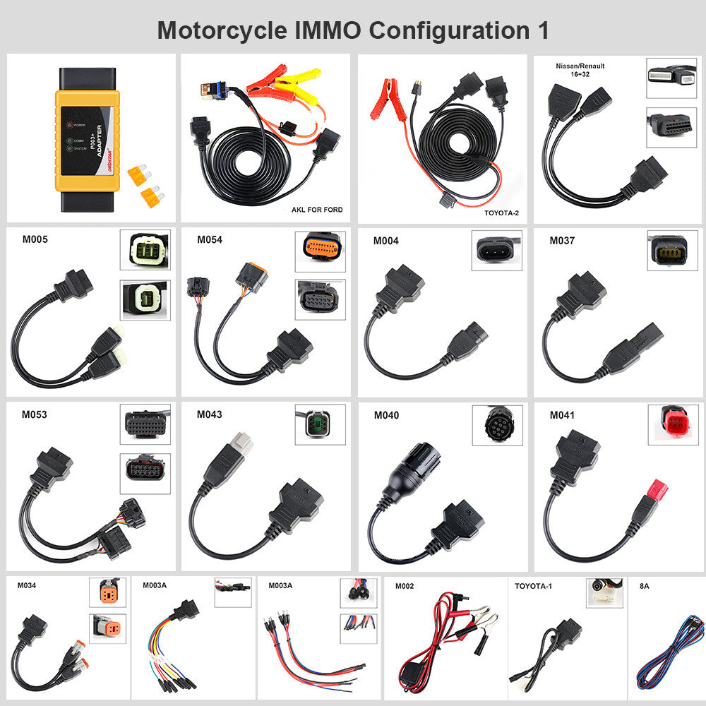 OBDSTAR Motorcycle IMMO Kit Full Adapter for X300 DP Plus/X300 Pro4,K-ey Master
